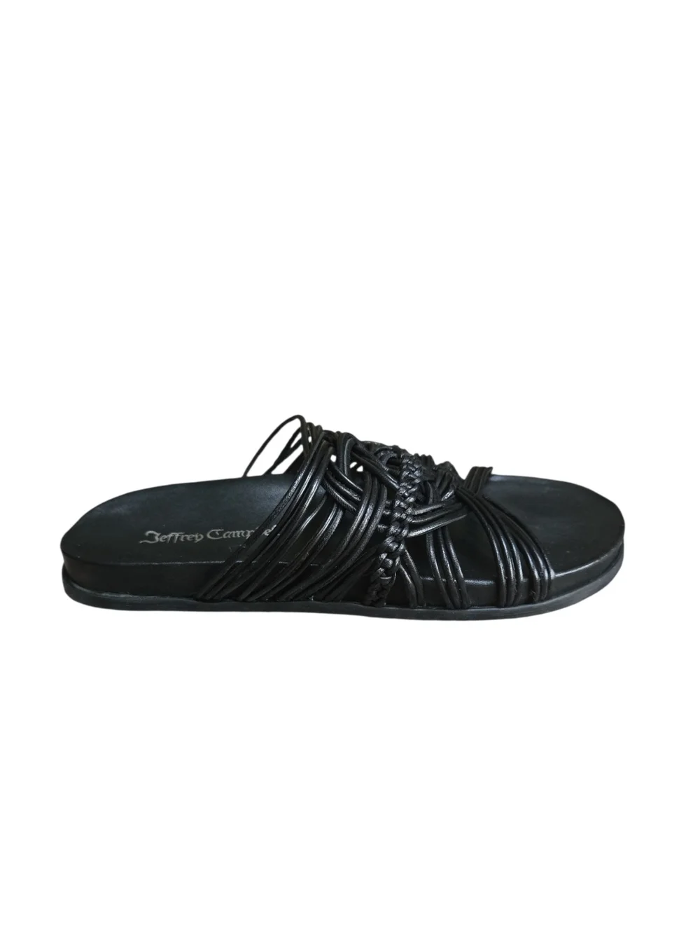 Jeffrey Campbell Black Knotted Slide Sandals